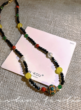 复古中国风串珠项链女新款高级小众设计锁骨链气质时尚时尚毛百搭