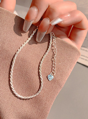 银色素圈波光粼粼手链满天星气质个性简约手环高级感小众学生手饰