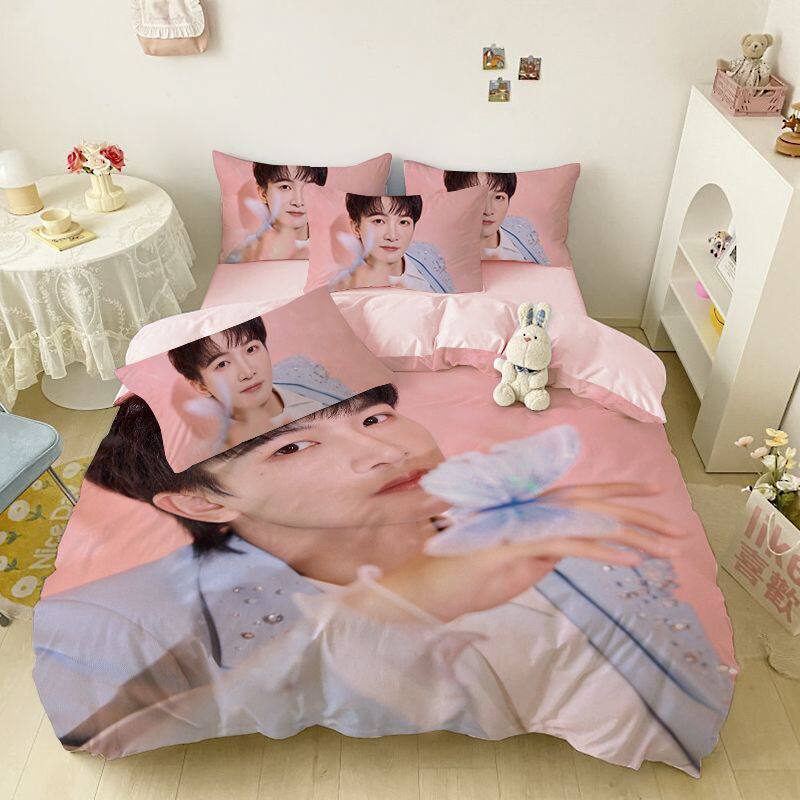 周深磨毛明星四件套帅气小鲜肉三件套女生学生宿舍寝室单人被套