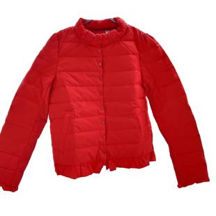 荷叶边棉衣女短款立领修身羽绒棉服气质显瘦时尚百搭结婚服回礼服