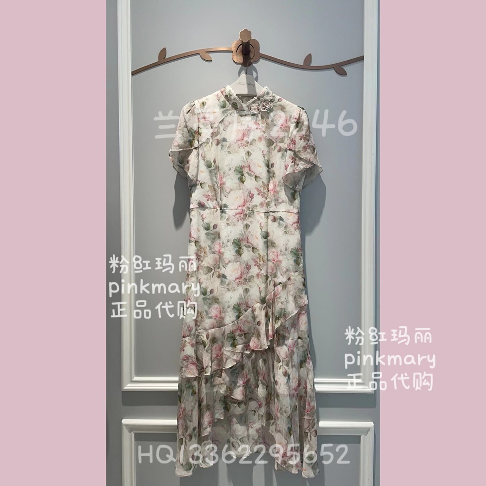 PMAOS5052-40/2780粉红mary2025春夏新款时尚蕾丝绣花连衣裙
