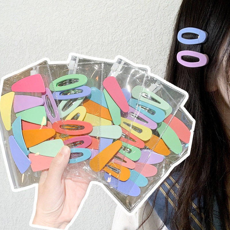 冰淇淋色磨砂发夹10个装~儿童发夹套装刘海夹发饰实用边夹卡碎发