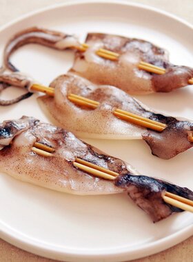 鱿鱼5串 北京户外 烧烤食材 串半成品 BBQ食物 烧烤羊肉 烧烤食物