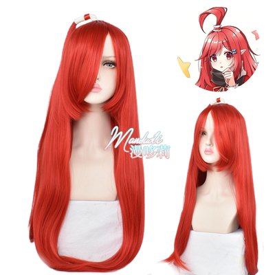 凹凸世界动漫人物艾比cosplay假毛长呆毛造型优雅减龄红色波波发