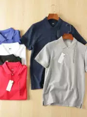 Bargain! Japanese Order U's Summer Unisex Solid Color Casual Versatile Quick-Drying Multi-Color Short-Sleeve Polo Shirt T-Shirt