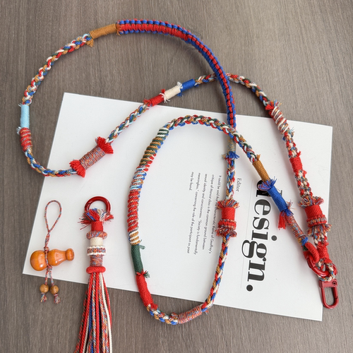 手机斜挎绳藏式流苏葫芦编织挂绳链可背相机包挂棉线绳diy材料包