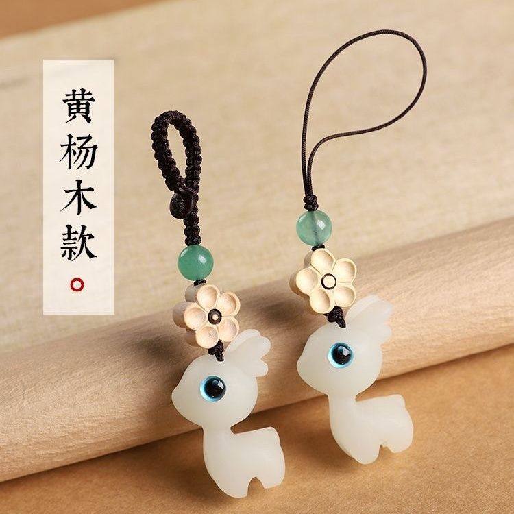 精致可爱夜光小鹿钥匙扣一路平安汽车挂件手机链男女情侣挂链饰品