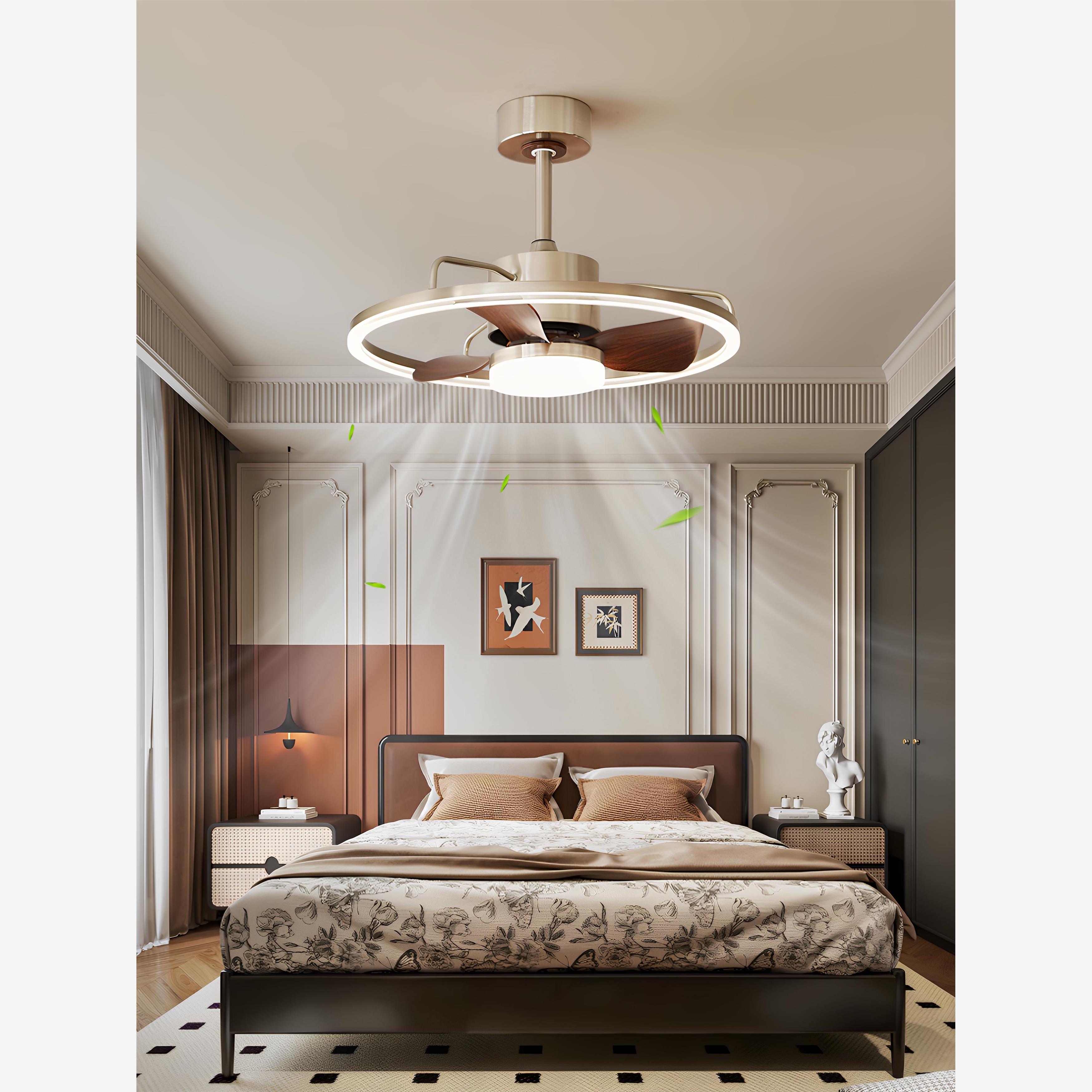 美式中古风卧室风扇灯吸顶灯包豪斯复古工业风餐厅吊扇灯