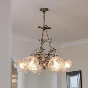 云璃法式全铜吊灯浪漫复古田园花朵轻奢客厅卧室餐厅灯2025西早