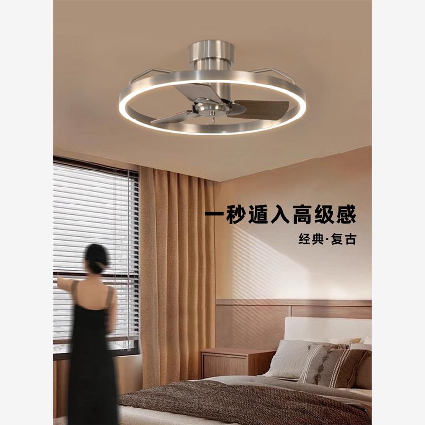 卧室风扇灯吊扇灯餐厅中古客厅灯北欧复古灯包豪斯书房吸顶灯