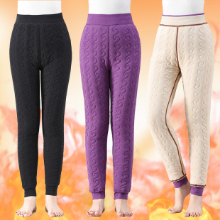 黑色妈妈棉裤 中老年人高腰弹力加绒保暖裤 德绒加厚秋冬季 女士棉裤