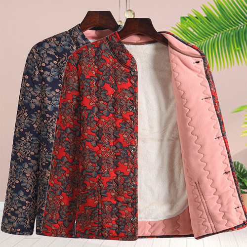 中老年女装棉衣加绒外套