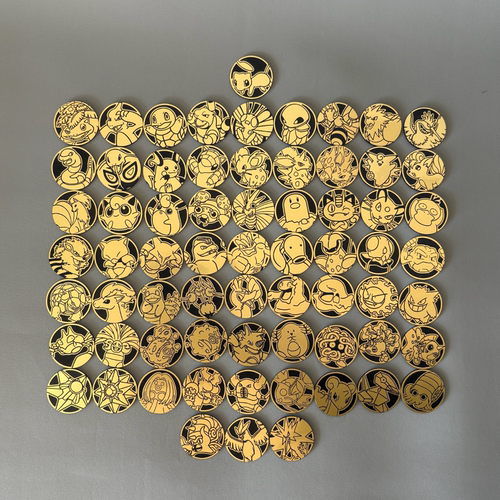 PTCG卡牌硬币套装聚周边硬币黄色