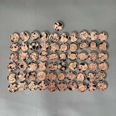 宝可梦ptcg151硬币黄色红色粉色