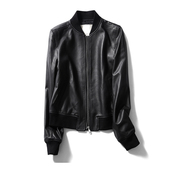 绵羊皮夹克秋冬外套欧洲站 2025海宁新款 棒球服皮衣女真皮短款 修身