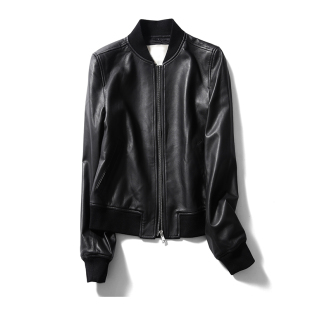 棒球服皮衣女真皮短款修身2025海宁新款绵羊皮夹克秋冬外套欧洲站