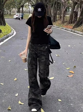 迷彩牛仔裤女工装裤2026