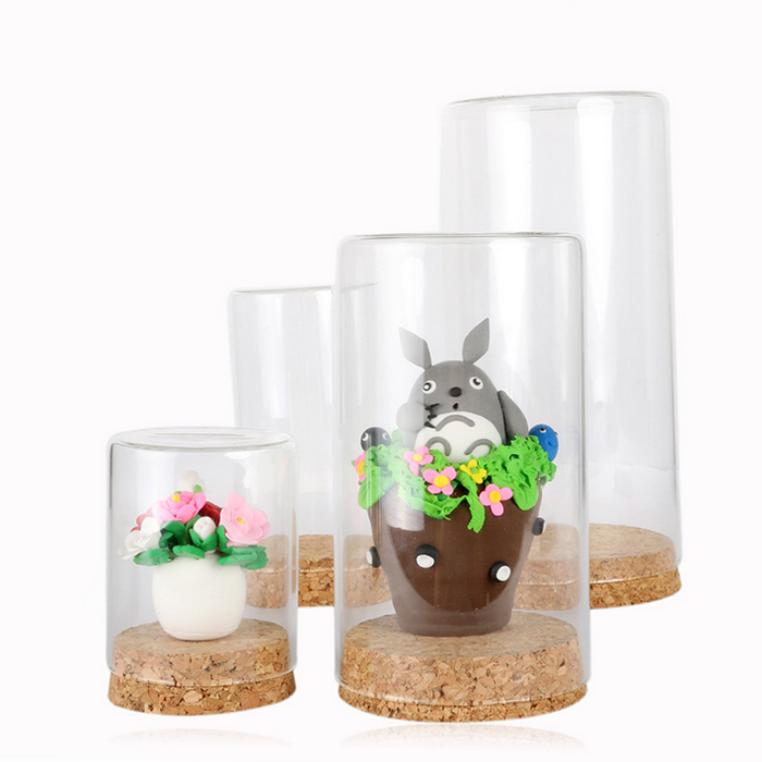 贝小陶 手办玻璃展示瓶 超轻粘土彩泥作品 创意diy防尘罩满25包邮