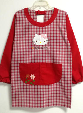 长袖有袖围裙女士刺绣反穿罩衣做饭耐脏卡通日本日版出口做饭厨房