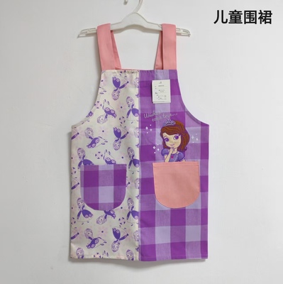 女儿童小童围腰围裙可爱透气卡通幼儿园服韩版日本家务清洁烘培