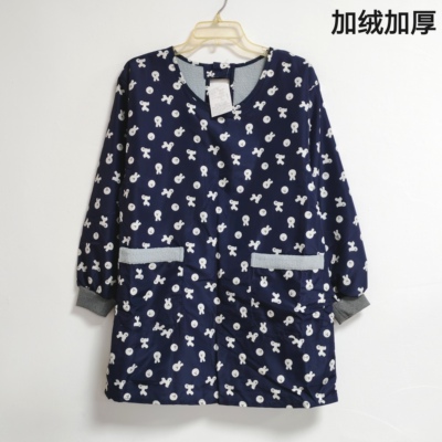 柔软薄款夏季围裙卡通日式简约简洁罩衣女士成人家用带袖子韩版