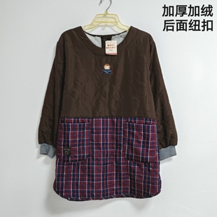 田园风长袖围裙有袖反穿衣罩衣韩版日式日本手工耐脏家务清洁网红