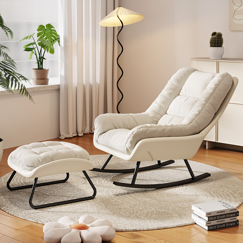 椅子家居单人沙发休闲椅躺椅客厅阳台复古风人体工学椅懒人摇摇椅