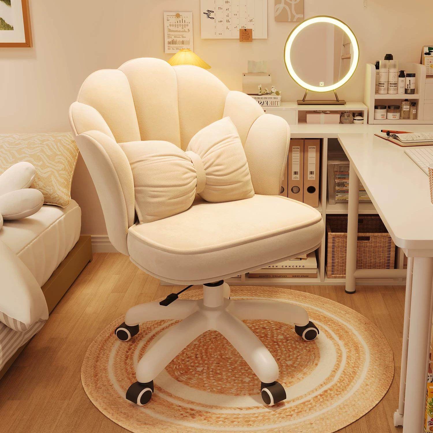 北欧ins休闲家用餐椅轻奢风美容网红书桌椅靠背化妆美甲梳妆椅子