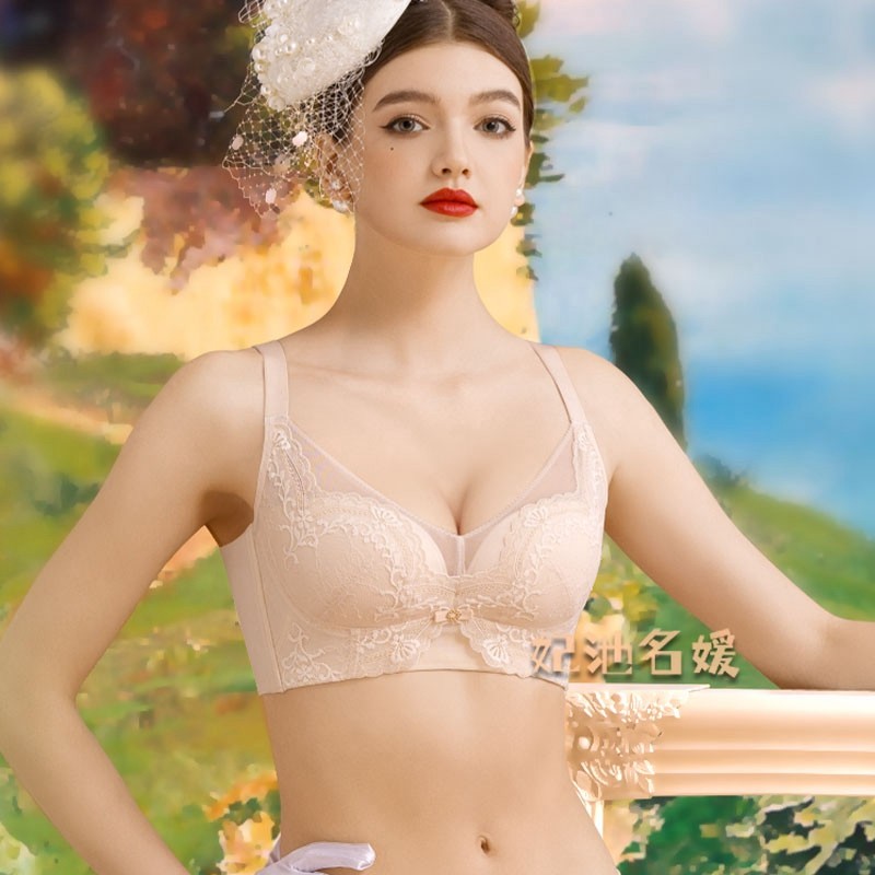 专柜正品2238小胸显大中厚AB杯调整型加宽四排扣蕾丝内衣女文胸罩