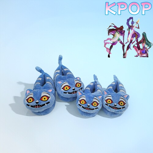 爆款kpop恶魔女团demon hunters学生室内鞋毛绒托鞋亲子家居鞋