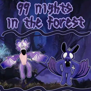 Roblox 99 Nights in the Forest紫色蝙蝠毛绒玩具公仔儿童礼物