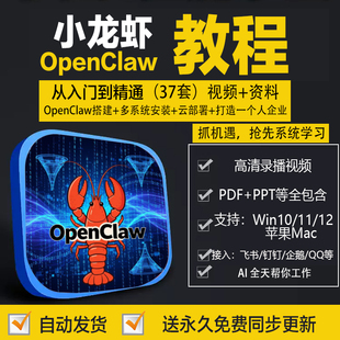 OpenClaw教程小龙虾AI助手本地部署视频安装资料素材中文培训课程