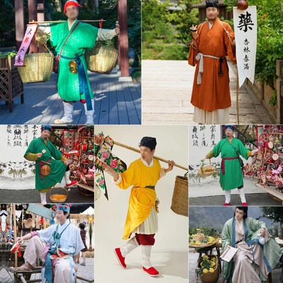 古风卖货郎服装国风市集复原汉服