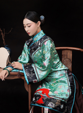 新款影楼写真女古装民国古典少奶奶秀禾服舞台演出服