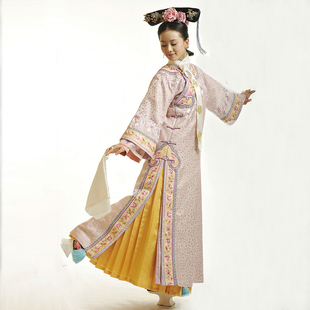 影视宫廷剧若曦同款旗装格格服旗服清朝妃子绣花服福晋演出服装