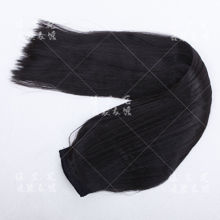 不易打结汉服假发片微曲玉米须微蓬松增发量挽环造型高温丝直发排