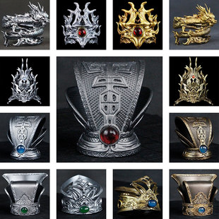 古典金色银色摄影演出汉服影视剧男女束发树脂发冠古装将军公子