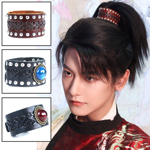 汉服配饰男士头冠皮质古风发冠