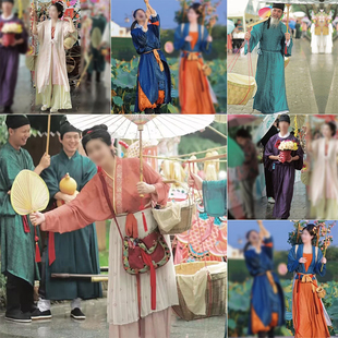 古镇卖货郎演出服成人庆典同款宋朝唐朝圆领服装汉服集市情侣古装