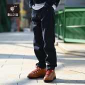 全棉水洗日系男直筒宽松新品 三夫户外 隐者山之道赤松牛仔裤