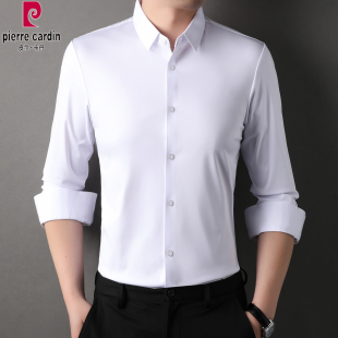 工装 皮尔卡丹免烫无痕衬衫 新款 春秋季 商务休闲免烫纯色衬衣 男长袖