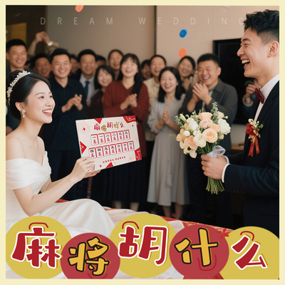 麻将胡什么游戏词牌婚礼结婚接亲游戏道具