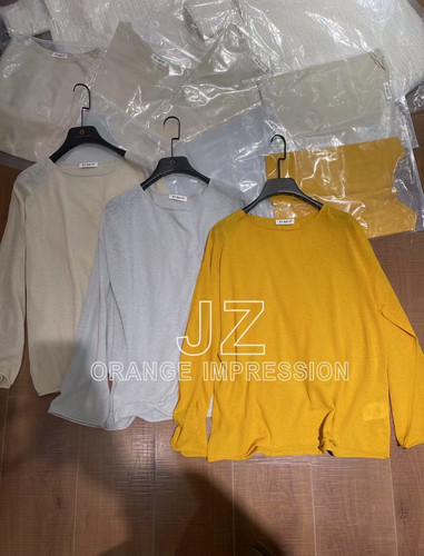 JZorange橘子印象高货圆领dy.baiyi套头纯色打底叠穿女宽松上衣