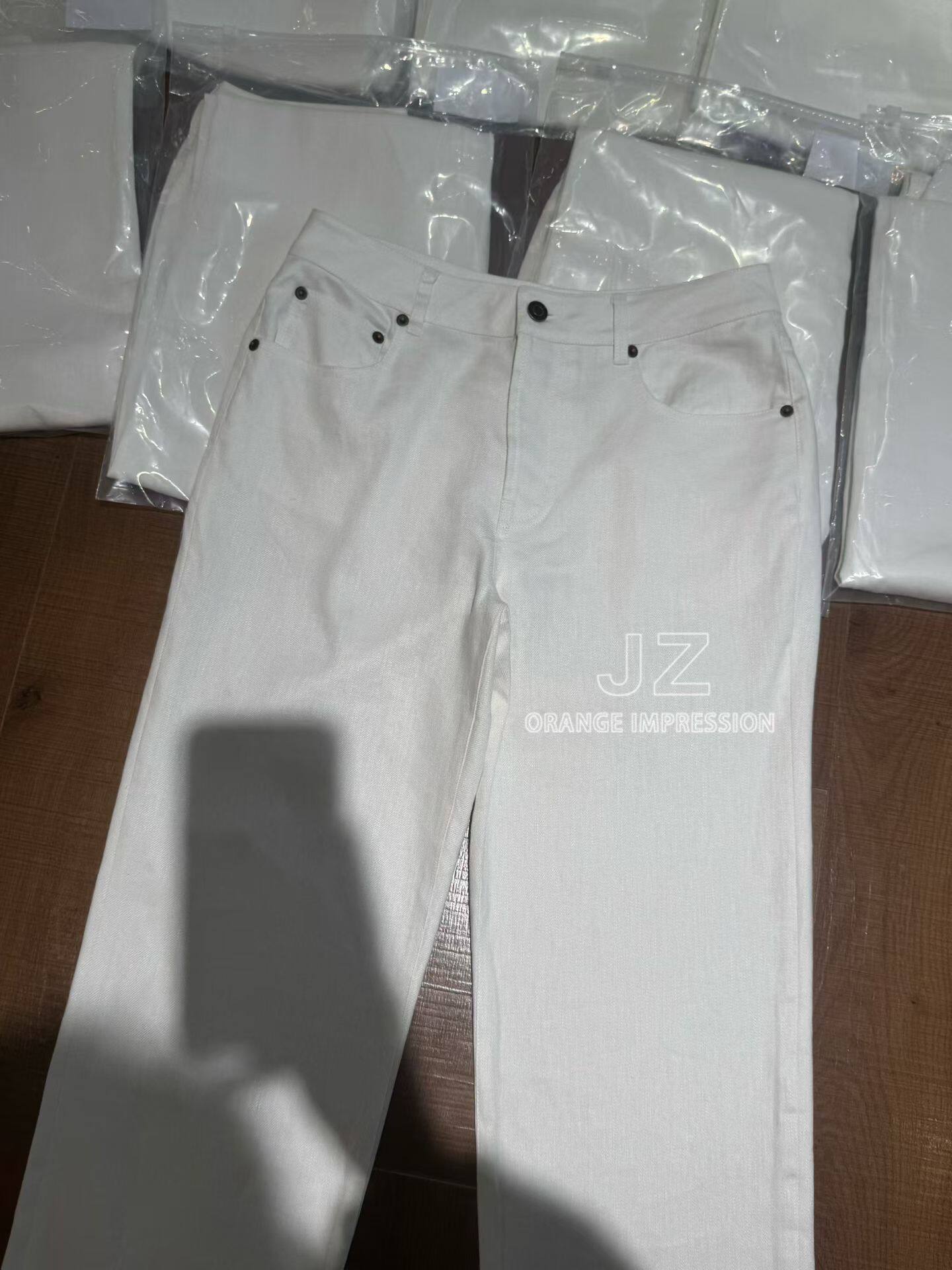 JZoranger橘子印象欧货2026年春夏新款白色7分裤烟管直筒牛仔裤