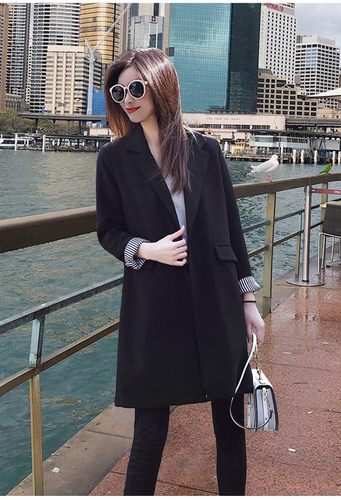 2025春秋装新款胖mm大码西装外套女正肩中长款宽松显瘦西服200斤