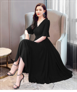 加大码 胖mm连衣裙洋气减龄雪纺裙200斤胖妹妹宽松遮肚显瘦夏 女装