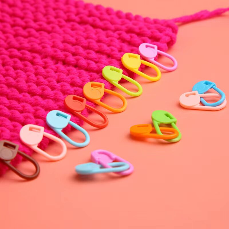 캔디 컬러 작은 핀 플라스틱 손으로 짠 소재 마커 버클 모직 스웨터 계산 버클 잠금 해제 작은 버클 핀