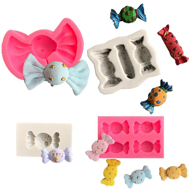 DIY大小号糖果Candy造型装饰巧克力模具翻糖蛋糕烘焙装饰硅胶模具