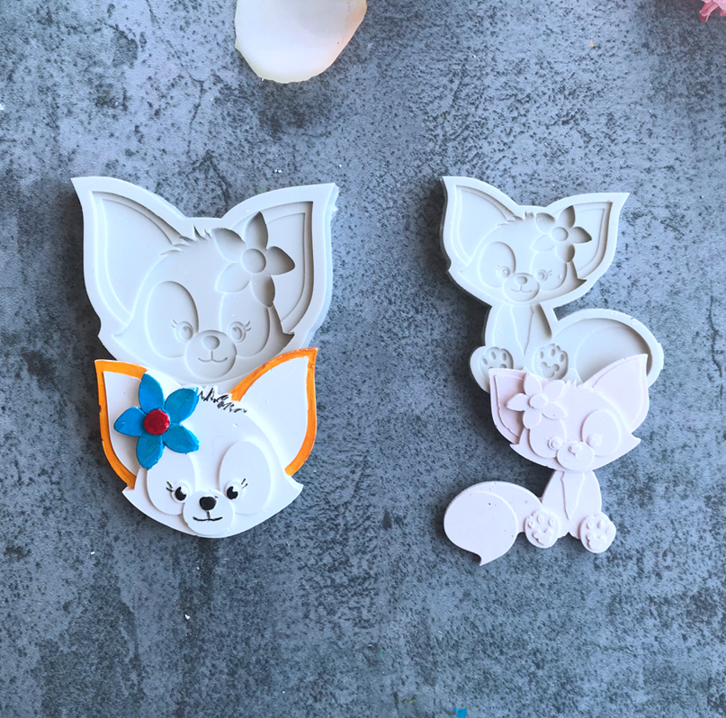 松鼠硅胶模具巧克力翻糖蛋糕装饰插牌diy烘焙工具黏土软陶模具