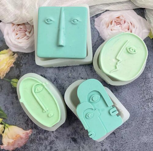 DIY石膏香薰蜡烛手工皂抽象人脸